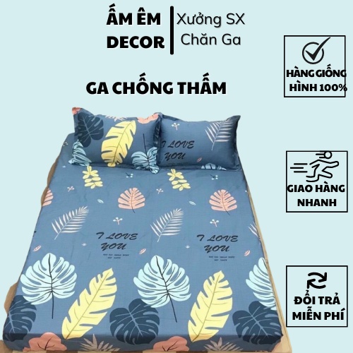 Ga chống thấm cotton HÀN QUỐC không nóng, không bí, thoáng mát - Ga chống thấm cotton bảo vệ đệm  Ấm Êm Decor