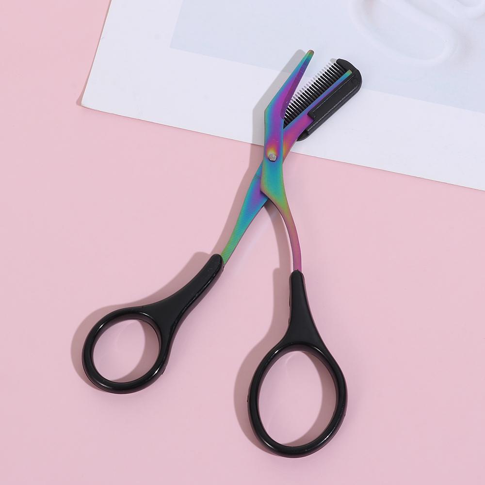 Bộ 2 / 4 / 6 Kéo Cắt Tỉa Lông Mày Làm Đẹp Kèm Lược Tiện Dụng