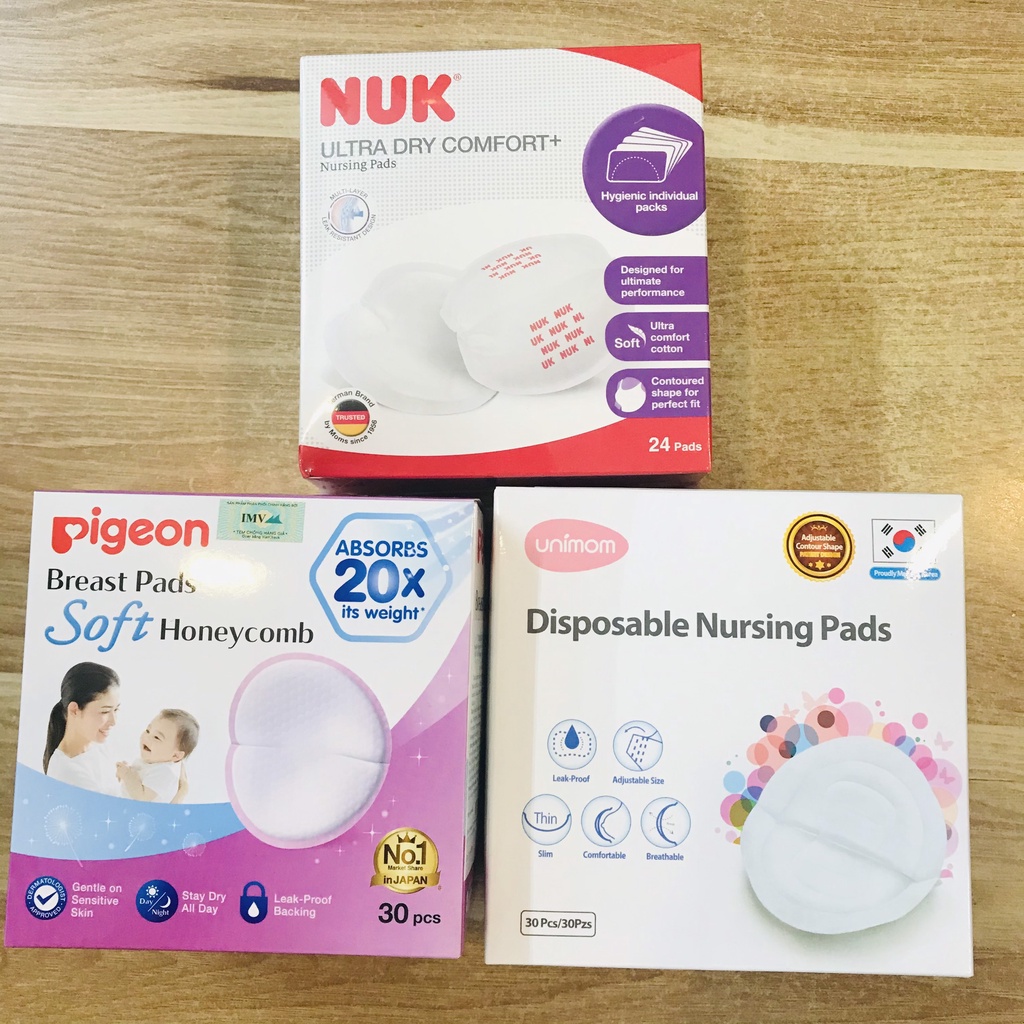 Miếng Lót Thấm Sữa Pigeon/ Nuk/ Unimom 3D Siêu Mềm Hộp 30 Miếng