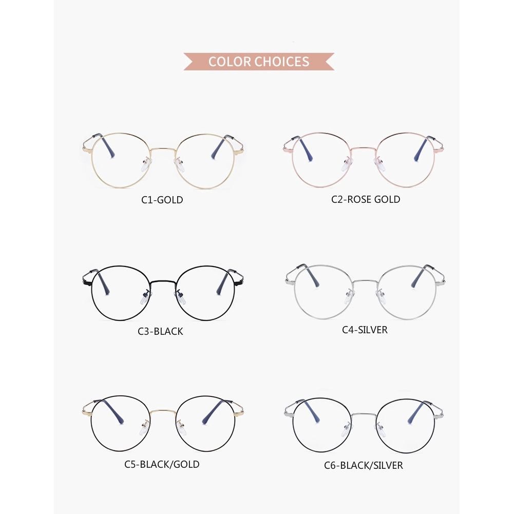 Kính cận gọng tròn bằng kim loại siêu nhẹ phong cách cổ điển | BigBuy360 - bigbuy360.vn
