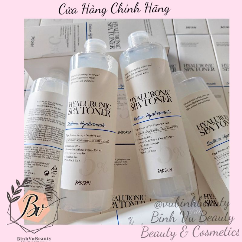 Toner cấp nước BADSKINHYALURONIC SPA TONER 500ml