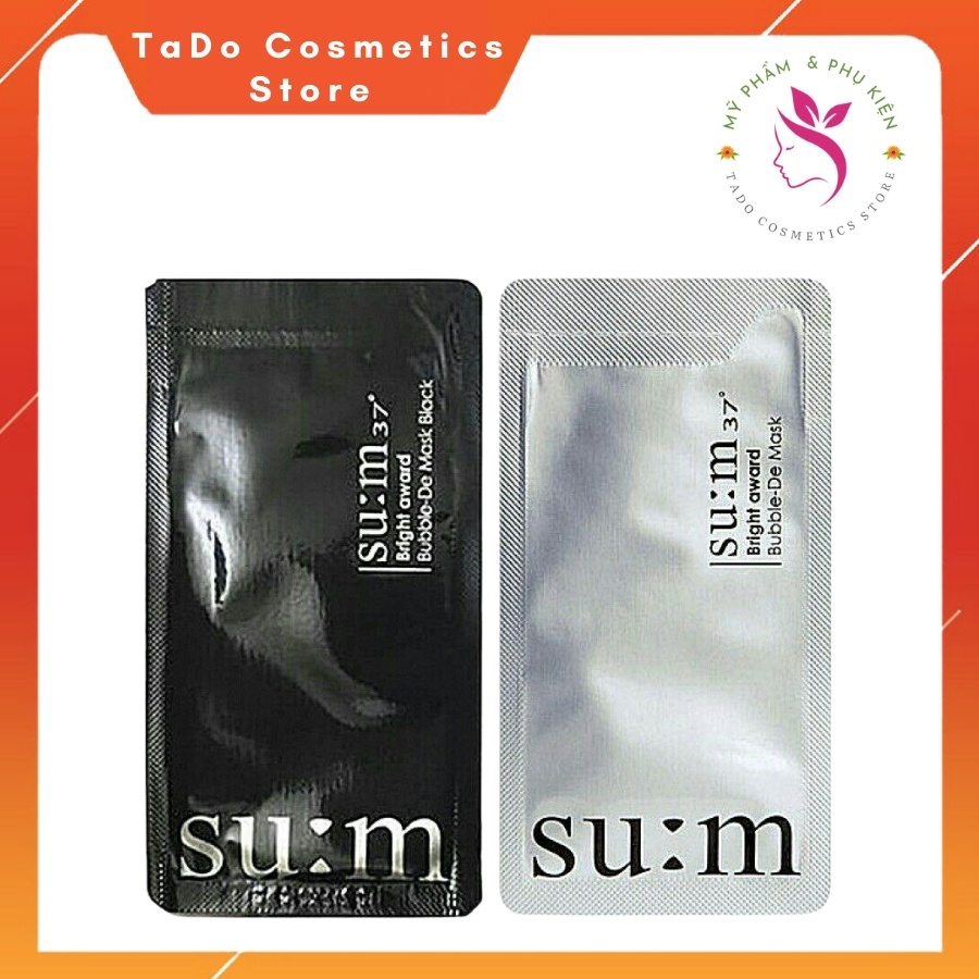 Mặt nạ sủi bọt Sum37 Bright Award Bubble De Mask 3ml- mặt nạ dưỡng trắng da thải độc ,hút dầu, làm sạch sâu lỗ chân lông