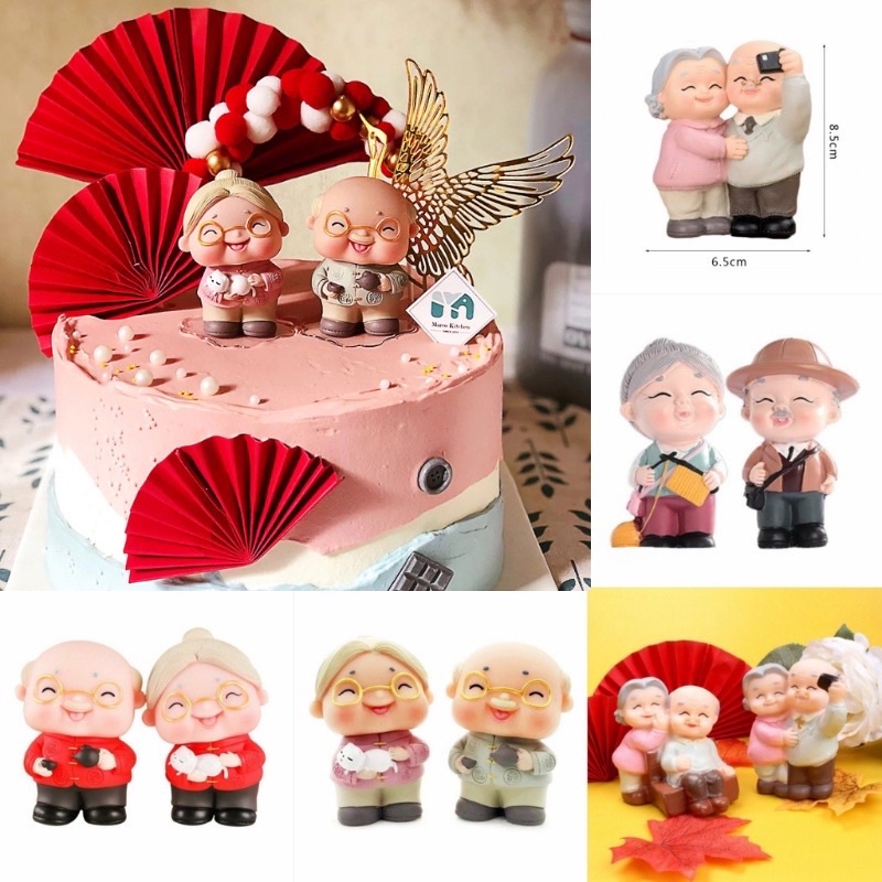 Ông Bà trang trí bánh kem, có 6 mẫu ạ