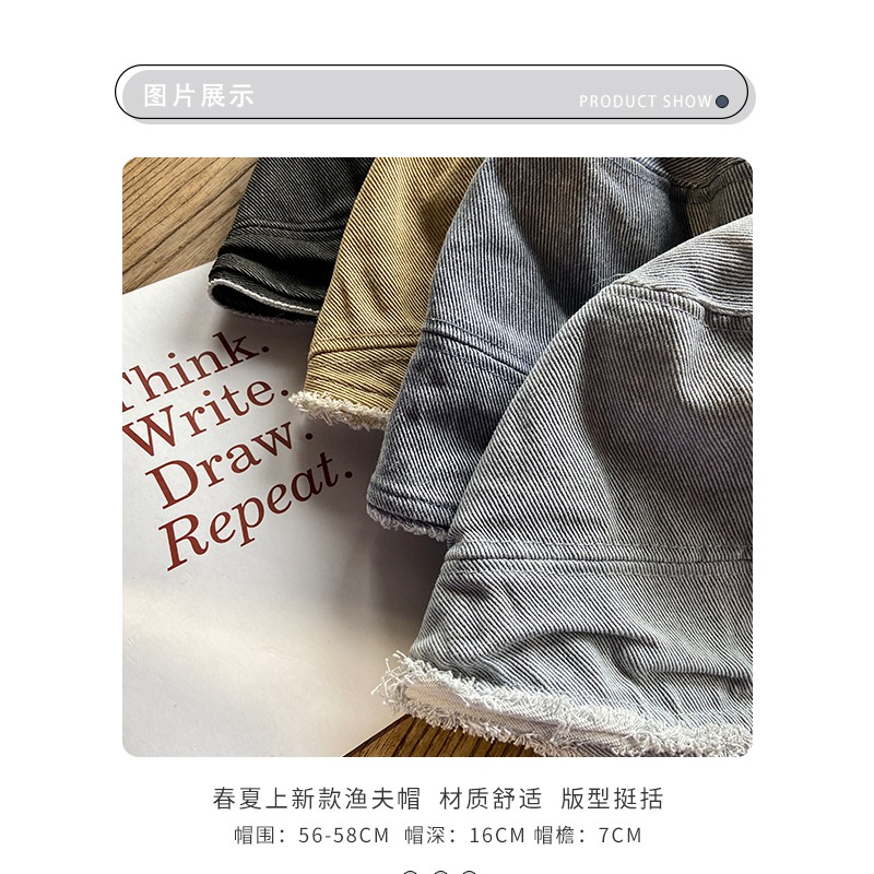 Nón Tai Bèo Vải Denim Che Nắng Kiểu Nhật Bản Thời Trang Xuân Hè Cho Nữ