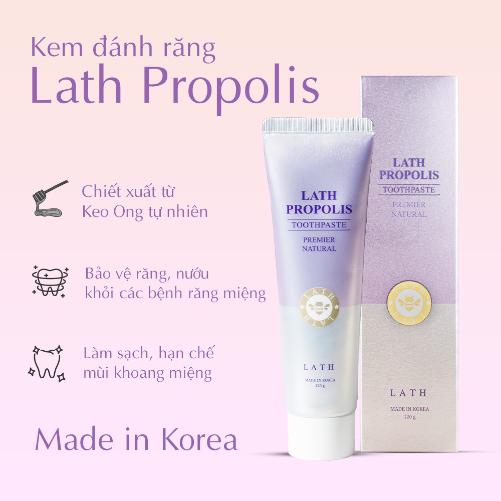 라스 Kem đánh răng giảm hôi miệng LATH Propolis Toothpaste 120g 08/2024