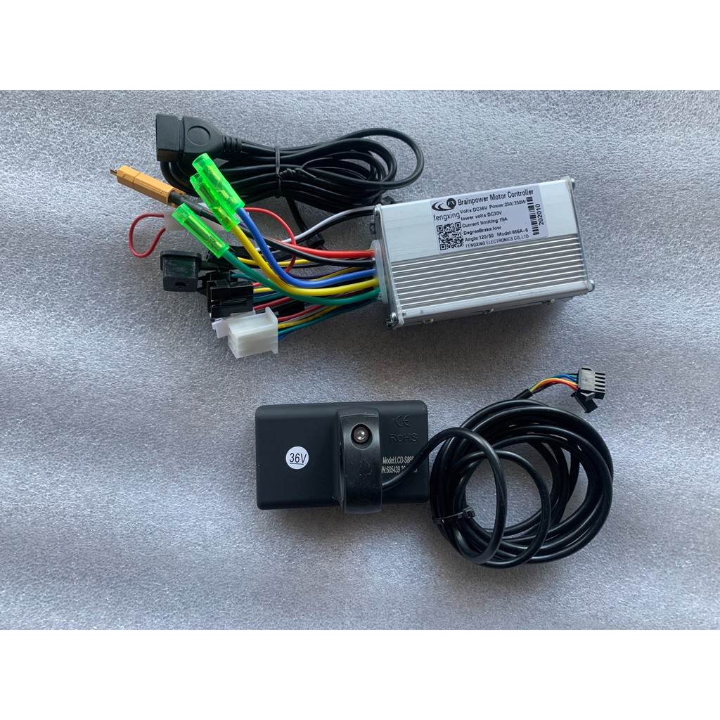 Bộ Điều Khiển Ldc + Màn Hình Lcd 24V36V48V60V 350W Cho Xe Máy Điện ,Xe Đạp, Đồng Hồ Tốc Độ Xe Điện NAMHP