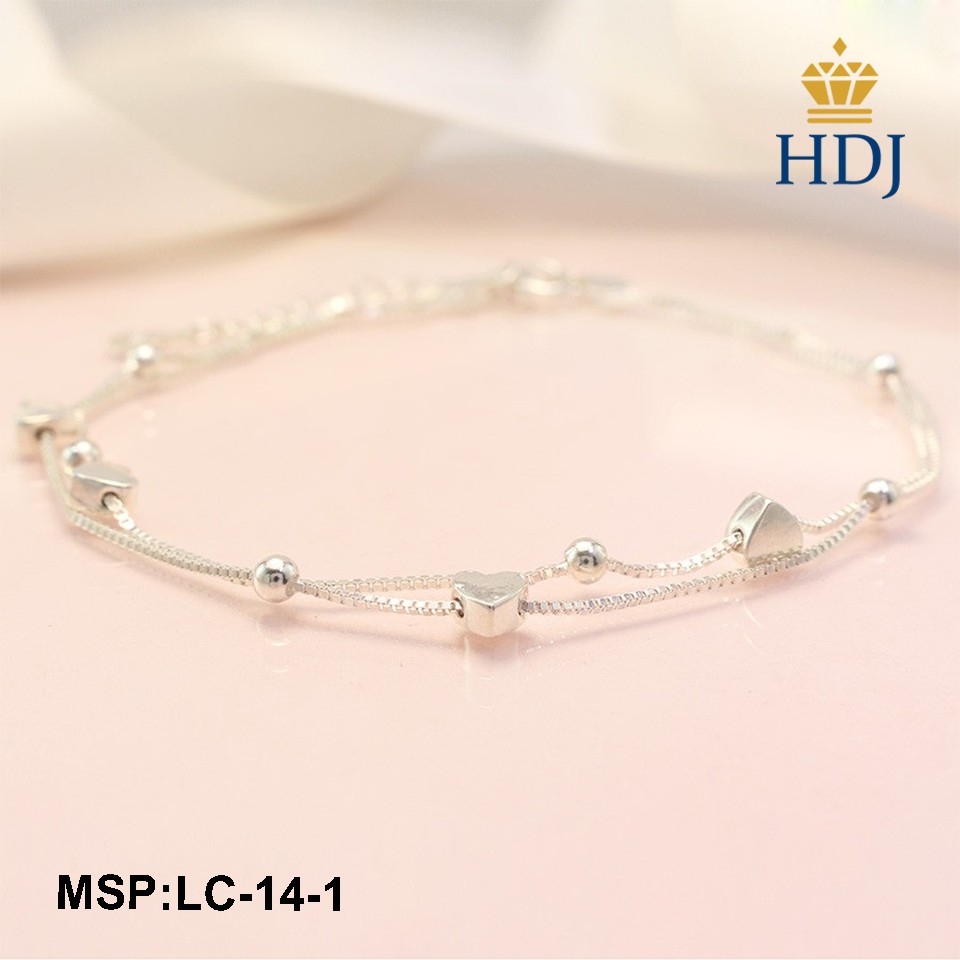 Vòng Đeo chân bạc nữ họa tiết Trái Tim nhỏ đẹp trang sức cao cấp HDJ mã LC-14-1 Hàng Chính Hãng | BigBuy360 - bigbuy360.vn