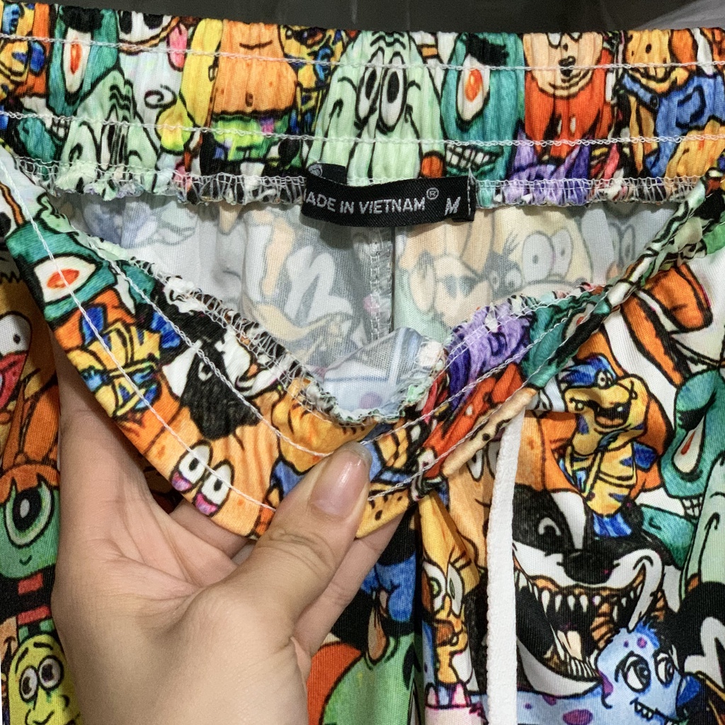 Quần Hoạt Hình Dài Bo Lai Cartoon Pant V2 Oversize Ulzzang Unisex - MM