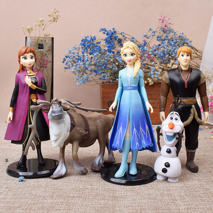 DISNEY 5 Topper Trang Trí Bánh Kem Hình Elsa Và Anna Trong Phim Hoạt Hình Frozen