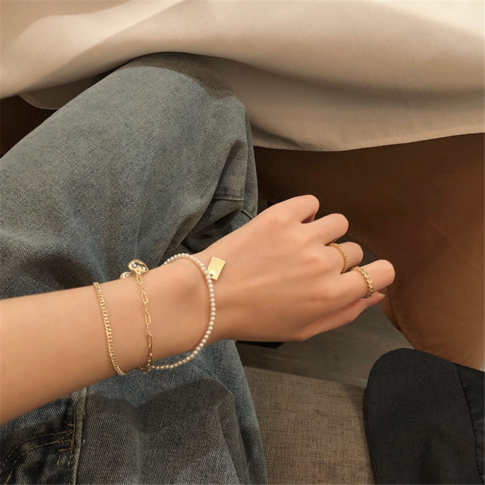 Vòng Tay Ngọc Trai 3 Lớp Thiết Kế Đơn Giản Thanh Lịch