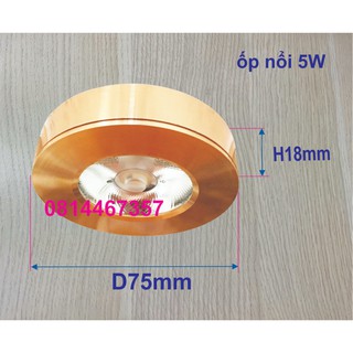 Đèn led ốp nổi 5w cob, phi 75, gắn kệ,tủ,góc hẹp,...