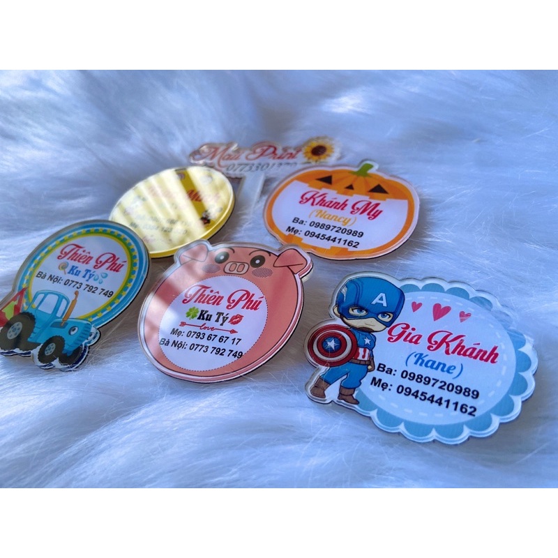 HUY HIỆU MICA GHIM CÀI BALO CHO BÉ