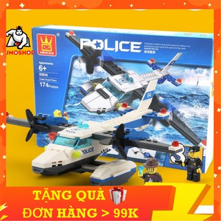 Đồ Chơi Lắp Ráp Lego Máy Bay Cảnh Sát Chiến Đấu 174 Chi Tiết,Phát Triển Trí Não, Luyện Thao Tác Tay Và Mắt - SUMOSHOP68
