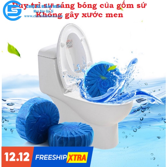 Viên khử mùi tẩy bồn cầu toilet siêu sạch bóng (1 viên), sáp chống ố vàng mùi hôi, diệt sạch vi khuẩn gây hại