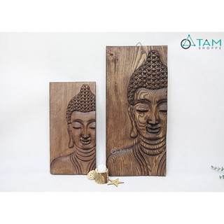 Tranh gỗ đầu phật khắc nổi 3D treo tường W-TRANH-16 size nhỏ
