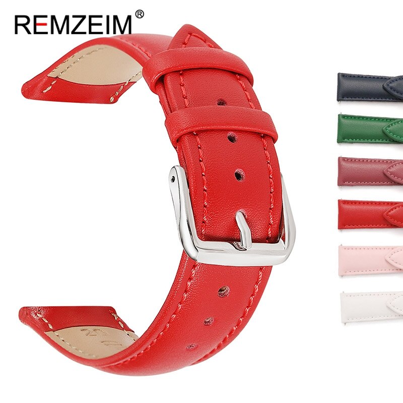 Genuine Leather Watchbands 12/14/24mm Watch Steel Pin buckle Band Strap High Quality Wrist Belt Bracelet