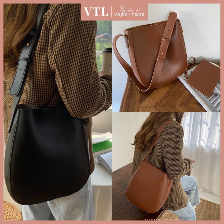 [Mã WASKT304 giảm 15% tối đa 30K đơn 99K] TÚI KẸP NÁCH DÁNG BẦU KÈM VÍ 2 TRONG 1