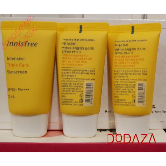 [20ml] Kem chống nắng Chống trôi Innisfree Triple Care Sunscree SPF50+/PA+++