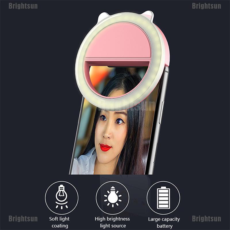 Đèn Led Tròn Mini Hỗ Trợ Chụp Ảnh Selfie Cho Điện Thoại