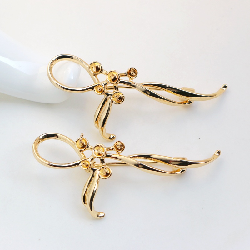 Ghim Cài Áo/ Vòng Tay Thủ Công Bằng Đồng 14k Màu Vàng Kim diy Có Chốt Cài Đơn Giản