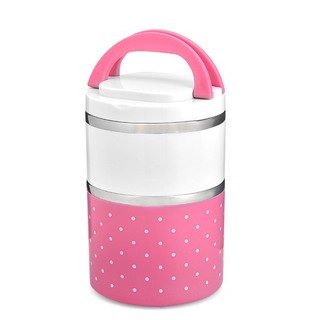 Cà mên đưng thức ăn giữ nhiệt chấm bi 1 tầng, 2 tầng, 3 tầng đa năng cao cấp đường kính 12cm - Hộp đựng cơm giữ nhiệt