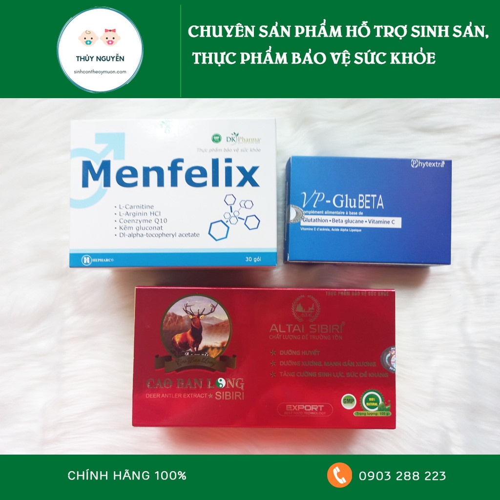 🔴MENFELIX ♻️ VP- GLUBETA 🦌 CAO BAN LONG  BỘ 3 TĂNG CHẤT LƯỢNG TINH TRÙNG DÀNH CHO NAM