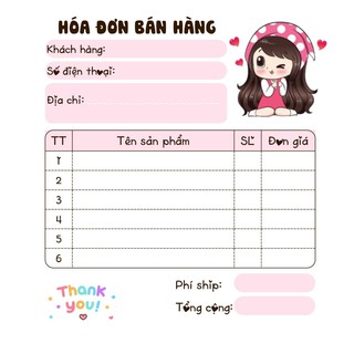❣️Hóa đơn bán hàng mini 1 liên em bé chibi