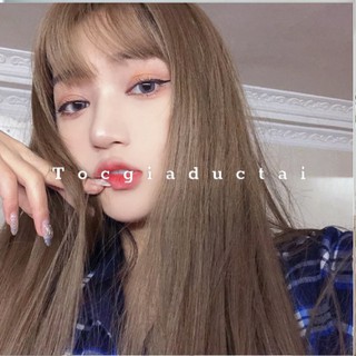 Tóc giả nữ cả đầu dài thẳng có mái / Tóc giả nguyên đầu thẳng dài 45cm dành cho nữ