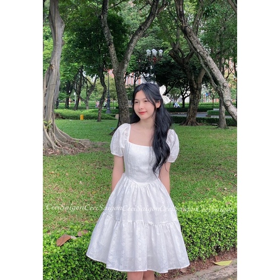 Đầm Mabel trắng