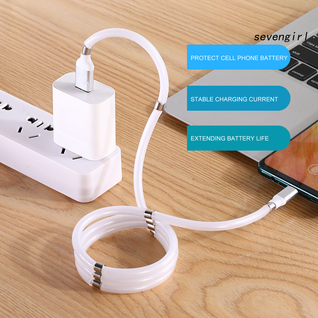 Cáp Sạc Nhanh Từ Tính Sev-1.2M Type-C Micro-Usb 8 Pin 4a