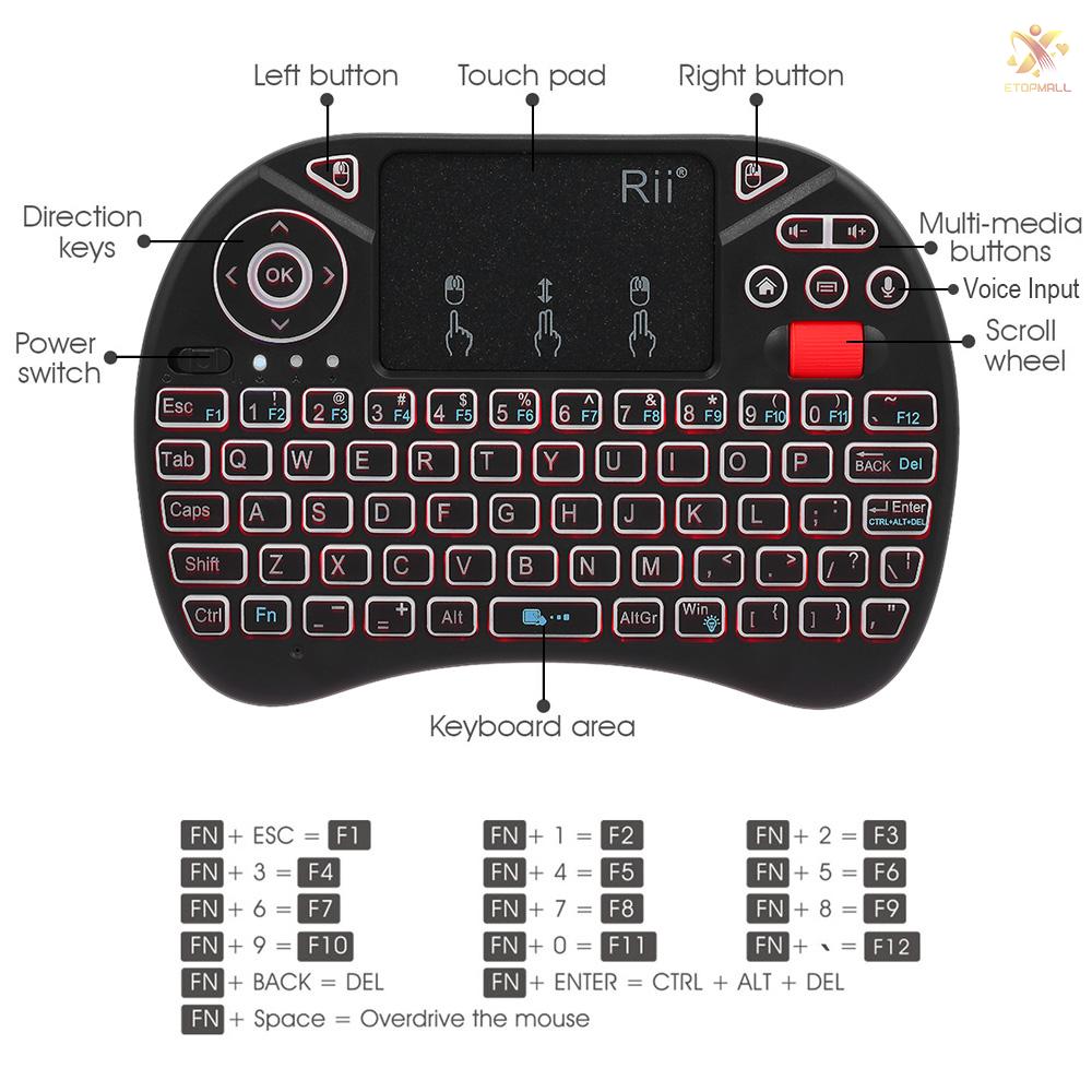 Bộ Bàn Phím Và Chuột Không Dây Rii X8 Plus 2.4ghz Cho Android Tv Box Smart Tv Pc