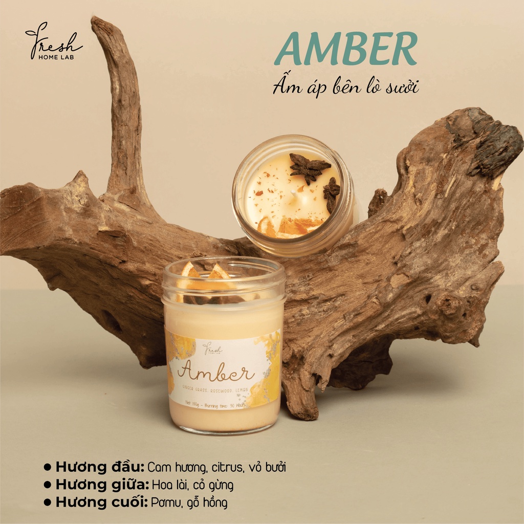 Nến thơm phòng tinh dầu thiên nhiên nhiều mùi cao cấp, thư giãn, không khói, khử mùi, decor và an toàn Fresh Home L