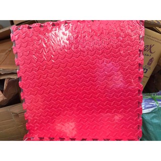 thảm xốp xanh -hồng