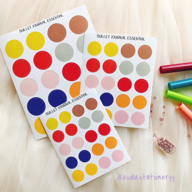 Bullet Journal Sticker - Combo 60 hình tròn basic