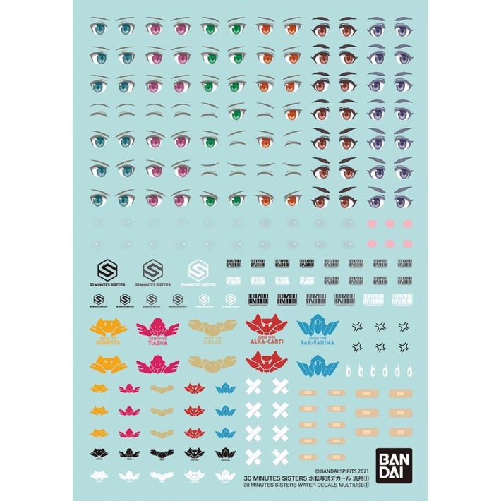 Water Decals Multiuse 1 Cho Mô Hình 30MS [Sticker] Bandai 30 Minutes Sisters Đồ Chơi Lắp Ráp Anime Nhật