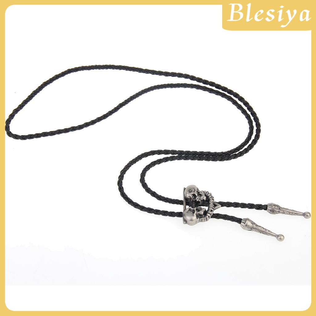 (Hàng Mới Về) Vòng Cổ Da Mặt Đầu Lâu Phong Cách Cao Bồi Phương Tây