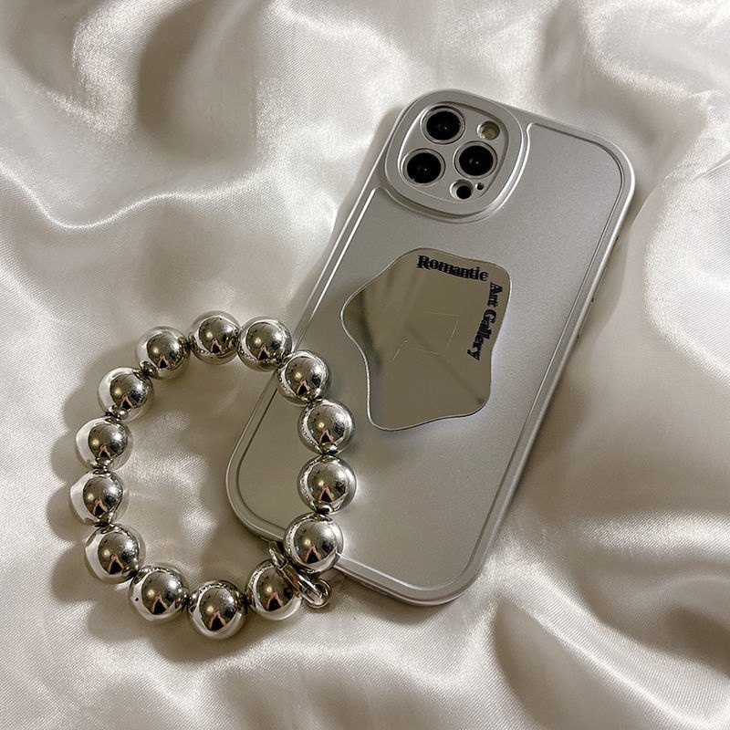 Ốp Điện Thoại Mềm Kèm Gương Và Dây Đeo Cho iPhone13 11 / 12pro / 7plus / 8plus XR / XS
