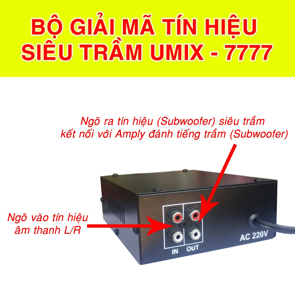 Sound Card giải mã tín hiệu Sub siêu trầm UMIX - 7777 Chuyên dùng Nghe nhạc, Karaoke, Nhạc sống