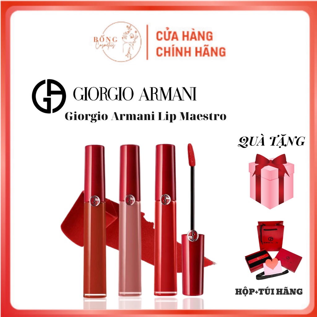 SALE Son kem Giorgio Armani Lip Maestro màu Hot Full size và mini, Son Giorgio Armani chuẩn auth, Bống cosmestics