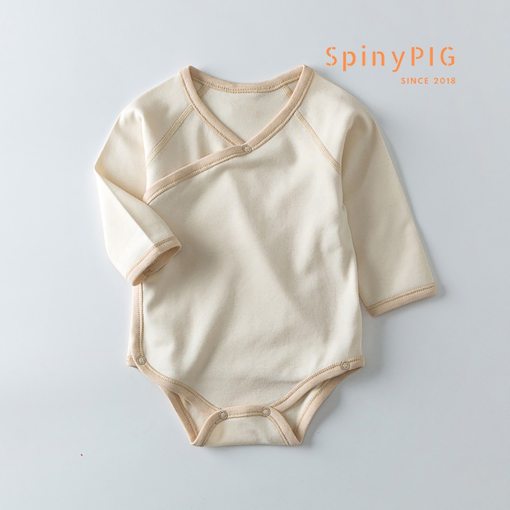 Quần áo sơ sinh 0-1 tuổi 100% Cotton hữu cơ tự nhiên không chất tẩy nhuộm an toàn cho bé dài tay và cộc tay