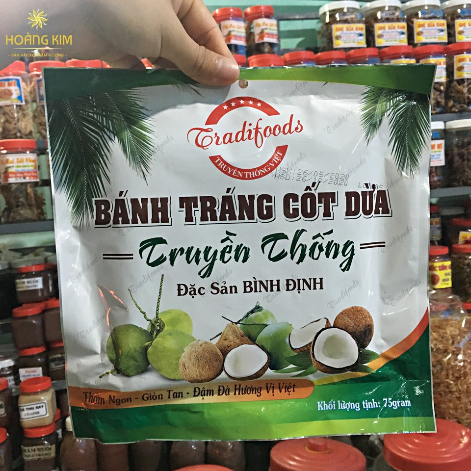 ⚡️ Bánh tráng cốt dừa Bình Định túi 75g⚡️ Thơm ngon khó cưỡng