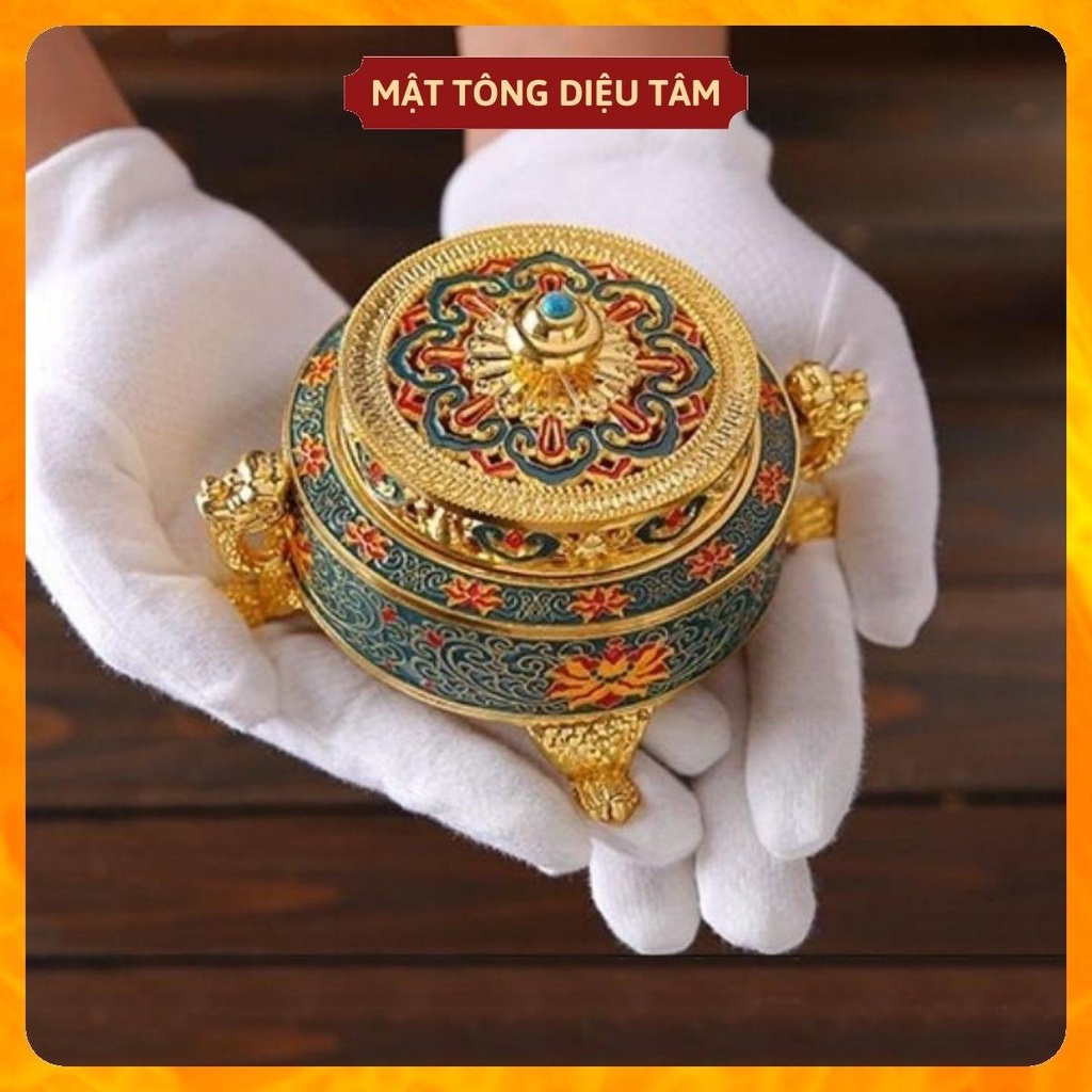 Lư xông trầm hương hình bát bảo cát tường cao cấp thay lư điện đồ thờ cúng, bày ban thờ gia tiên - Lư mật tông 2