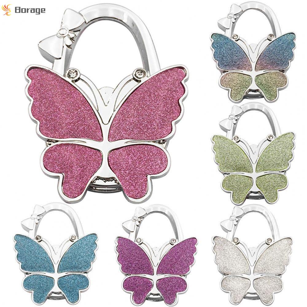 BORAGE Bàn Mới Móc Bên Hình Tròn Túi Móc Treo Lên Di Động Bướm Móc Treo Đa Năng Có Thể Gập Lại