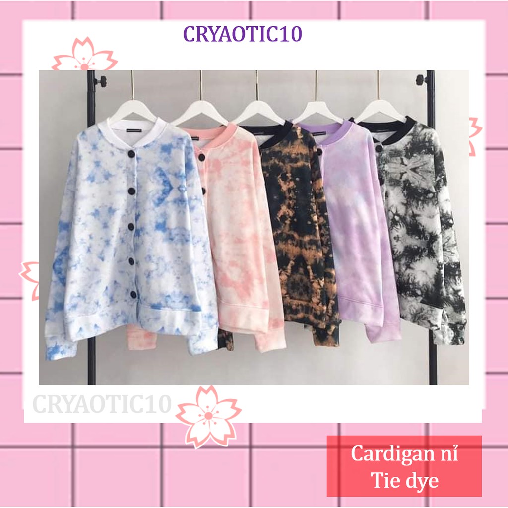 Áo khoác cardigan nỉ loang màu tie dye áo tết áo 3D siêu hot unisex