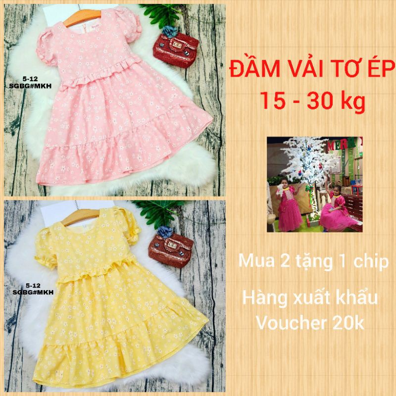 🎀🎀ĐẦM VẢI TƠ ÉP 🎀🎀BÉ GÁI HAIVANCO cho bé từ 15 đến 30 kg.