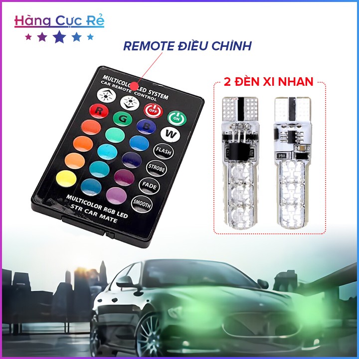 Bộ 2 đèn led xi nhan có remote điều chỉnh được nhiều màu từ xa Freeship - Shop Hàng Cực Rẻ