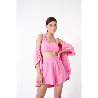 Dottie - áo bra kiểu vải lông nữ hồng t0474