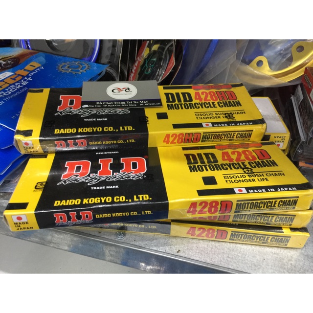 Sên DID 428 9ly và 10ly 130 mắt chính hãng