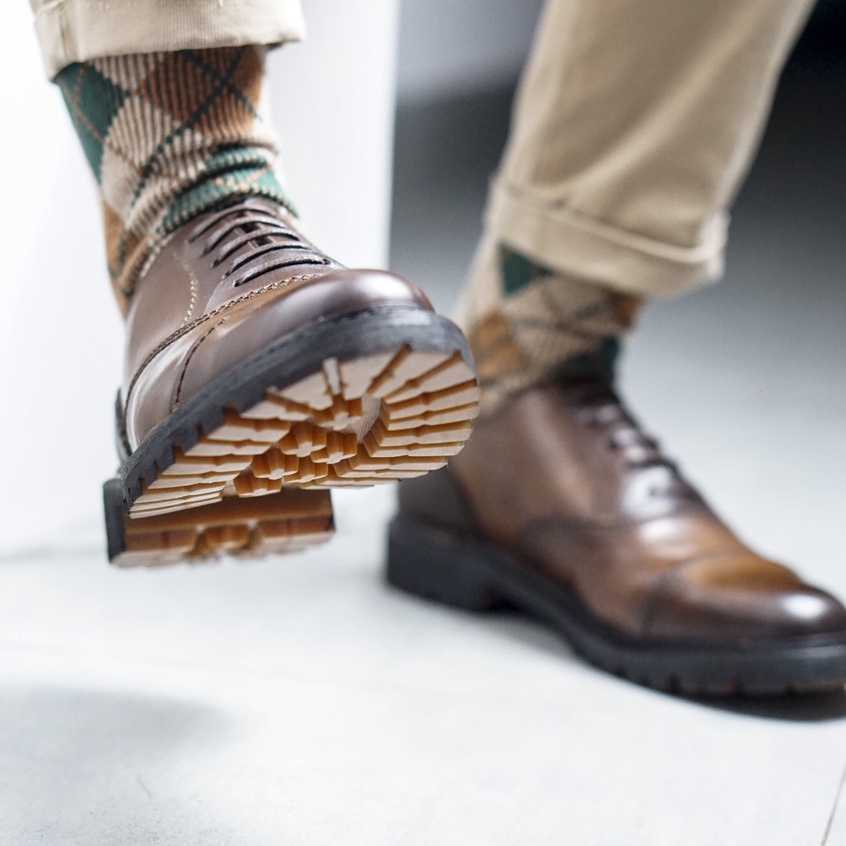 Giày nam da bò cổ thấp công sở có 2 màu nâu và đen đánh màu thủ công patian bảo hành 12 tháng