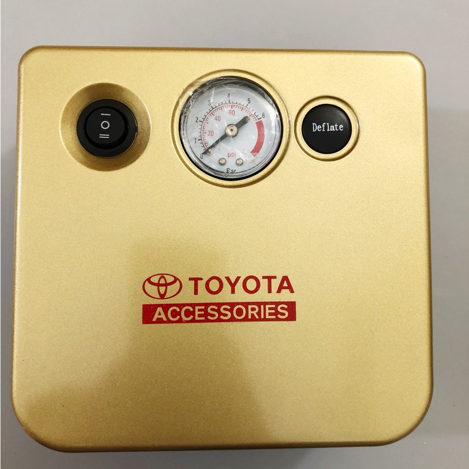 Bơm lốp ô tô dự phòng Toyota Accessories có đèn nguồn 12V tẩu điện xe ô tô (Vàng)